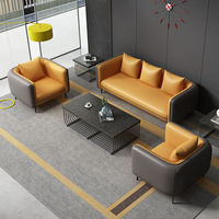 Ensemble de canapé de bureau sectionnel rectangle de style chinois XTSF-048 moderne derniers meubles en cuir de conception pour l'hôtel