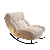 Fauteuil inclinable à bascule moderne pour salon et chambre, chaise longue en velours, design pliable écologique, structure en acier