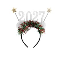 HLC 2027 Bandeaux de fête de Noël, Lunettes de soleil Bonne Année, Kits de photomaton festifs, Accessoires décoratifs pour cheveux du réveillon du Nouvel An