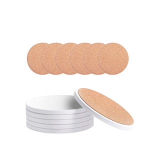 Posavasos de cerámica redondo en blanco con sublimación impresa personalizada de gran oferta para Hotel restaurante cerveza café bebidas posavasos absorbentes - Product Image 1