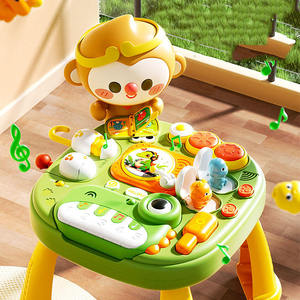 Escritorio <span class=keywords><strong>de</strong></span> actividades para bebés y niños pequeños, mesa <span class=keywords><strong>de</strong></span> juegos multiusos con piano Musical <span class=keywords><strong>de</strong></span> dinosaurio eléctrico, tablero ocupado educativo para niños - Product Image 3