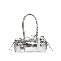 Sac bandoulière moto tendance pour femme, fermeture éclair, style luxe léger, personnalisation de marque et vente en gros disponibles