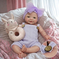 Poupées reborn réalistes 42 cm/18 pouces, nouveau-né fille réaliste en silicone intégral, accessoires, certifiées CE, collection de cadeaux de fêtes