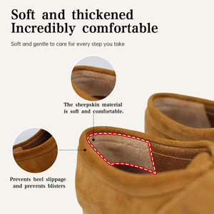 Мужские и женские замшевые туфли из овчины в стиле кенгуру, на плоской подошве, деловые, на шнуровке, для бега, повседневные, спортивные - Product Image 3