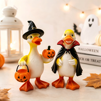 Vente directe d'usine, Statues de canards mignons pour Halloween, Artisanat en résine pour Halloween, Cadeaux d'Halloween