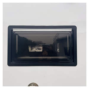 MAYGOOD, suministro de fábrica, esquina cuadrada, 1450x550mm, autocaravana, ventana de remolque de viaje con marco de aluminio y cortina - Product Image 4