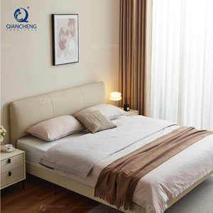 Современная мебель для спальни с кожаным платформенным каркасом для двуспальной кровати - Product Image 3