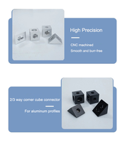 Accessoires de profilés en aluminium industriel d'usinage CNC 20/30/40 profilés en aluminium connecteurs tridimensionnels à trois voies à deux voies