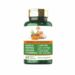 OEM Cúrcuma, Jengibre, Ajo y Pimienta Negra, Suplemento Herbal para la Salud de las Articulaciones, Inmunidad y Digestión en Adultos, 60 Cápsulas - Product Image 4