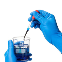 Gants en nitrile jetables de haute qualité, non stériles, bleu foncé, sans poudre, pour examen médical et manipulation alimentaire, 100 pièces/boîte