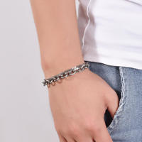 Bracelet pour homme tendance en acier inoxydable électroplaqué avec fermoir OT, esthétique minimaliste cool-girl