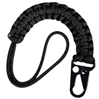 Porte-clés en paracorde tressé Cobra 7 brins 4 mm 550 lb avec mousqueton tactique – Équipement de survie pour la randonnée, le camping, les clés et les outils d'identification