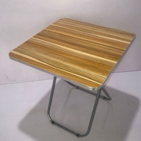 Table de pique-nique pliante portable au design moderne, réglable, ronde, en bois, meubles de salle à manger pour banquets pliants avec cadre en métal
