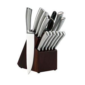 Wholesale <b>Sharp</b> Chef Cutlery <b>Set</b> Hollow Handle Stainless Steel Kitchen <b>Knife</b> <b>Set</b> with Dark Wooden <b>Knife</b> Block - Product Image 1