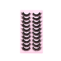 Faux cils 3D personnalisés, 10 paires, style européen et américain, épais, naturels, spectaculaires, pour maquillage de scène