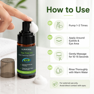 Espuma hidratante y calmante para el contorno de ojos con aceite de árbol de té natural, extracto de pepino y aceite de coco para el cuidado de la piel en casa (venta al por mayor) - Product Image 6