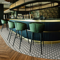 Carrelage mural en mosaïque de marbre Lander de style moderne, parquet en pierre de 10mm d'épaisseur pour salon, décor d'hôtel, technique jet d'eau