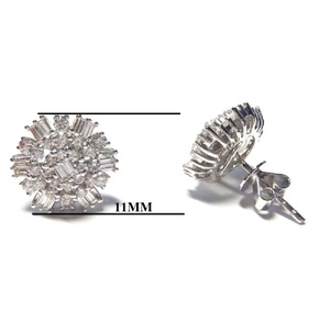 Éblouissant luxueux 18K or blanc femmes boucles d'oreilles de haute qualité bijoux en diamant véritable flocon de neige Design à la mode grand - Product Image 2
