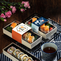 Emballage de conteneur alimentaire pour la restauration à emporter en bois biodégradable, emballage pour boulangerie, pâtisserie, charcuterie, boîte à sushi en bois