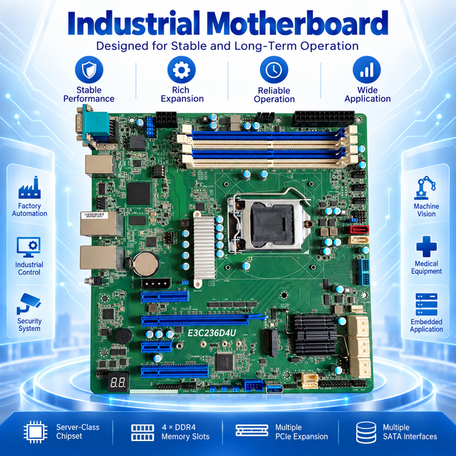 For C236 WS LGA1151 Industrial Motherboard Intel C236 DDR4 ECC Memory Dual GbE LAN VGA HDMI DVI ATX Workstation Mainboard