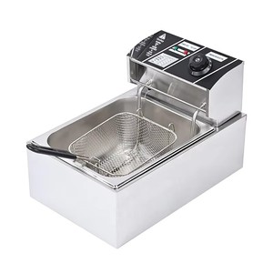 Freidora Eléctrica Comercial <span class=keywords><strong>de</strong></span> 6 Litros, <span class=keywords><strong>de</strong></span> un Solo Tanque, para Cocina, Restaurante, Servicios <span class=keywords><strong>de</strong></span> Catering, para Freír <span class=keywords><strong>Pollo</strong></span> y Patatas - Product Image 1