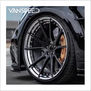 Ruedas de Aluminio para Auto de Carreras GS de 2 Piezas, Personalizadas, 4/5 Orificios, Forjadas, 25 mm, Negras, de 18-24 Pulgadas, para <span class=keywords><strong>Mercedes</strong></span> <span class=keywords><strong>C63</strong></span> y M2 - Product Image 1