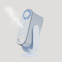 Nouvelle R&D pour l'été 2027 : Mini ventilateur de bureau portable USB rechargeable 3600 mAh, silencieux, avec fonction brumisateur, idéal pour le bureau, la maison et l'hôtel