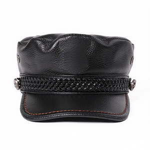 Black Polyester Formal Style Waterproof Adjustable Cap with Braided <b>Band</b> and Metal Buttons Unisex Adult Casual <b>Hat</b> - Product Image 1