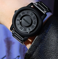 Reloj de Cuarzo para Hombre BINBOND 234, Diseño Creativo con Puntero Desplazable, Nuevo Concepto de Tendencia, Resistente al Agua, Fuerza Magnética, Moderno y Personalizado