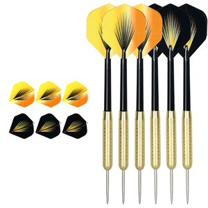ขายส่ง ลูกดอกเหล็กคุณภาพสูง 6 ชิ้น พร้อมแกนเหล็กและขนนกแข็ง - Product Image 1