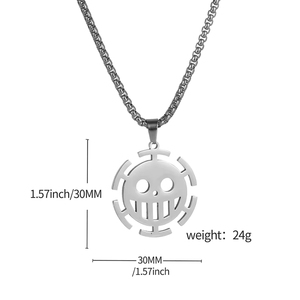 Neues Design Hochwertige Anime Trafalgar D. Water Law Luffy Edelstahl-Halskette Metallhandwerk - Product Image 5