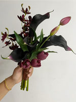 Vintage Mori Handgefertigtes Simuliertes Calla-Blumen-Tulpen-Bündel für Chinesische Hochzeitsfotografie Braut Valentinstag Erntedankfest