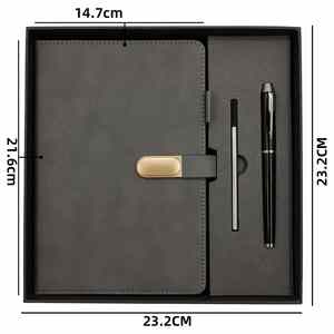 A5 PU <b>Notebook</b> Hardcover Magnetic Buckle <b>Pen</b> Holder <b>Pen</b> Refill Business Diary Gift Box <b>Set</b> Enterprise Customized LOGO Promotion - Product Image 5