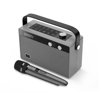 Haut-parleur Bluetooth portable T6 30W, haut-parleur sans fil, prend en charge le changeur de voix, micro sans fil rechargeable