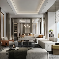 Service professionnel de conception d'intérieur 3D et de rendu architectural pour la décoration des halls d'hôtels de luxe, des chambres d'hôtes et des restaurants