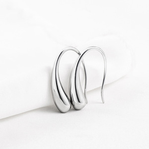 Drop Earrings Teardrop Shape <b>Titanium</b> Steel Minimalist Geometric Women's Fashion Jewelry - Product Image 2