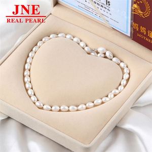 Collier de perles naturelles, perles blanches, collier trèfle, cadeau pour les aînés, fête des mères - Product Image 1