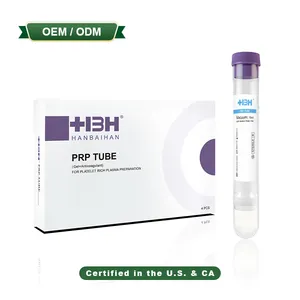 HBH 12ml 혈장 의료 PRP 튜브 피부 또는 줄기 세포용 나트륨 구연산염 일회용 PRP 튜브