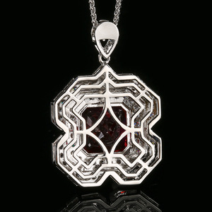 Fashion Elegant Jewelry Eco-friendly <b>Copper</b> Princess Square Cut 14*14mm Green Imitation Emerald Green Necklace for Women - Product Image 6