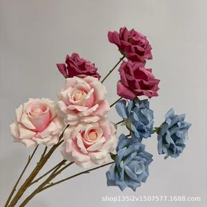 Flores Artificiales Qiye, Rosa Mocha de Seda, Decoración de Boda, Estilo Moderno y Romántico - Product Image 5