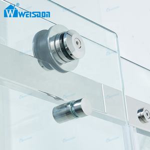 OEM ODM Porte de douche <span class=keywords><strong>baignoire</strong></span> en acier inoxydable verre trempé double paroi de douche coulissante sans cadre - Product Image 5