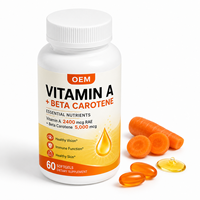 Gélules de caroténoïdes, vitamine A, bêta-carotène, avec emballage et formule personnalisés OEM ODM pour une marque privée