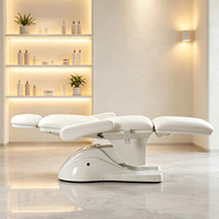 Fauteuil esthétique moderne blanc rotatif pour podologie, tatouage, salon de beauté, lit facial, table de massage électrique pour spa et soins