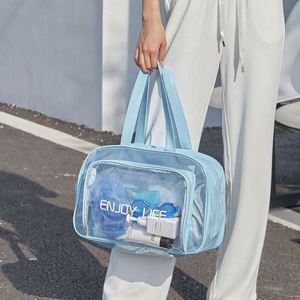 Sac de toilette transparent personnalisé avec logo 2024, sac de voyage pour la salle de sport, sac de maquillage portable, petit sac cosmétique en PVC - Product Image 4