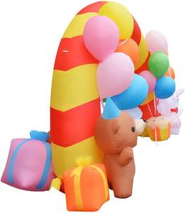 <span class=keywords><strong>Arche</strong></span> gonflable personnalisée Waterhan, nouveau style, imperméable en PVC, pour fête d'anniversaire, avec ballons, ours, lapin, lumières, écologique - Product Image 3