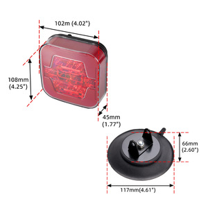Feux arrière LED rouges 12V pour camions, remorques, véhicules de fret, modernisation, matériau PC - Product Image 2