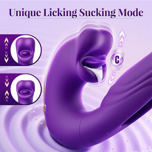 Vibrador Sexual 3 em 1, Dildo Realista com Língua que Lame e Estimula, Vibradores para Masturbação Feminina, Brinquedo Sexual para Mulheres - Product Image 3