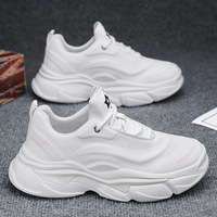 Chaussures décontractées tendance pour homme, en cuir, style sport, à semelle épaisse, pour étudiant, nouvelle collection automne 2026