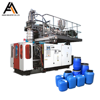 Machine de moulage par extrusion-soufflage haute vitesse pour bidons de 20 L avec moteur, fabrication automatique de fûts en plastique HDPE pour PLC