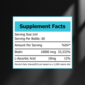 Suplemento Nutricional Personalizado al por Mayor, Gotas Líquidas de Biotina 10000mcg, Favorece la Firmeza de la Piel, Productos de Belleza, Bebida de Biotina en Gotas - Product Image 2
